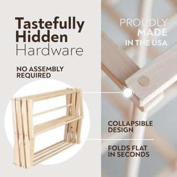 Durable Maple Hardwood Clothes Drying Rack - USA Made