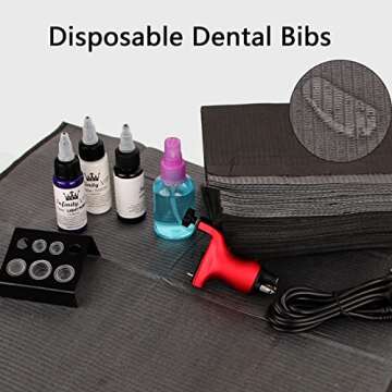 Yangna Dental Bibs 50pcs Disposable Bibs 3 Ply Waterproof Table Covers 13" x 18" Dental Bibs Sheets Cloths Clean Pad Patient Bibs Tray Covers Dental Supplies