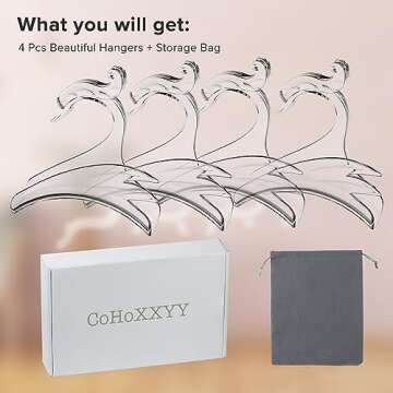 CoHoXXYY Acrylic Purse Hanger Closet Keep Your Totes and Handbags Organized and in Perfect Shape (Clear 4 Pack)