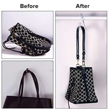 CoHoXXYY Acrylic Purse Hanger Closet Keep Your Totes and Handbags Organized and in Perfect Shape (Clear 4 Pack)