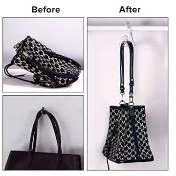 CoHoXXYY Acrylic Purse Hanger Closet Keep Your Totes and Handbags Organized and in Perfect Shape (Clear 4 Pack)