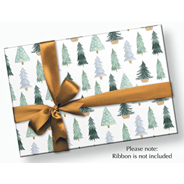 Stesha Party Green Trees Gift Wrap - Elegant & Versatile