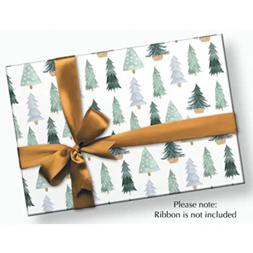 Stesha Party Green Trees Gift Wrap - Elegant & Versatile