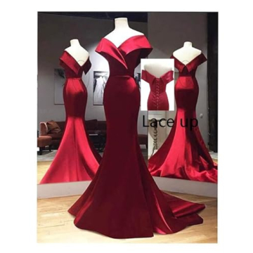 Elegant Off The Shoulder Mermaid Satin Dress for Women