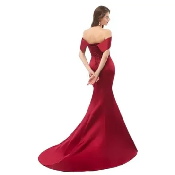 Elegant Off The Shoulder Mermaid Satin Dress for Women