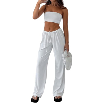 SOLY HUX Women's Soft Stretchy Wide Leg Pants Fashion Comfort