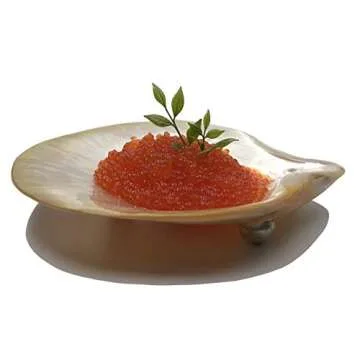 HHA 2-Set Mother of Pearl Caviar Dish and Spoon (Yellow)