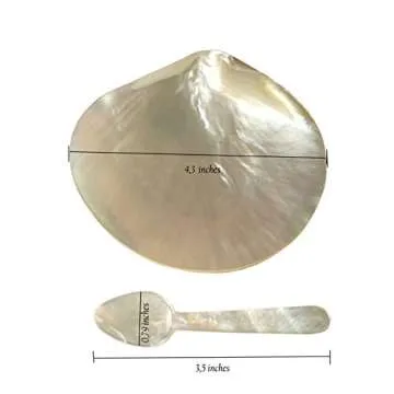 HHA 2-Set Mother of Pearl Caviar Dish and Spoon (Yellow)