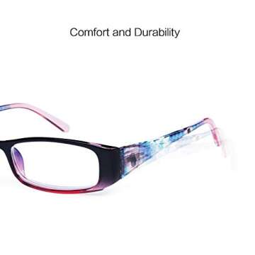 VVDQELLA Blue Light Blocking Glasses, UV Protection Spring Hinges Computer Reading Glasses, Sleep Better for Women 2Pairs (Pink, 3.00)