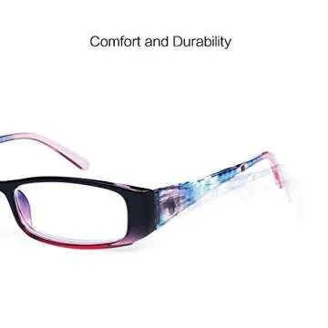 VVDQELLA Blue Light Blocking Glasses, UV Protection Spring Hinges Computer Reading Glasses, Sleep Better for Women 2Pairs (Pink, 3.00)
