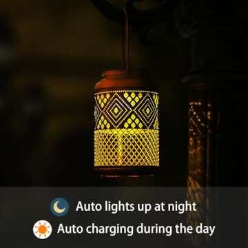 2 Pack Solar Lanterns Outdoor Waterproof - Birthday Gifts for Women, Men, Mom, Solar Lights Outdoor ...