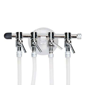 BornFeel Aquarium Air Pump Splitter 13 in 1 Set 4-Way Air Flow Control Lever Valve & 4 Non-Return Ch...