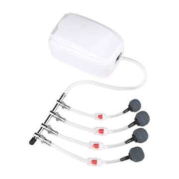 BornFeel Aquarium Air Pump Splitter 13 in 1 Set 4-Way Air Flow Control Lever Valve & 4 Non-Return Check Valves & 8 Suction Cups for Fish Tank Airline Air Tube Hose