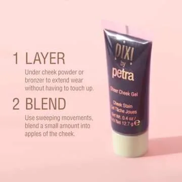 Pixi Sheer Cheek Gel - Flushed | Gel Blush For A Sheer Flush Of Colour | Oil-Free & Fragrance-Free Hydrating Liquid Blush | 0.45 Fl Oz