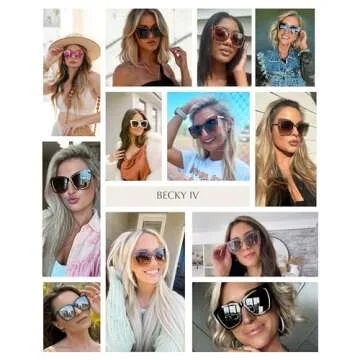 DIFF Becky IV Cat Eye Designer Oversized Sunglasses for Women UV400, Tortoise Trendy Colors
