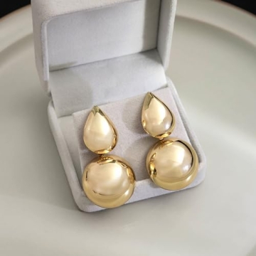 Gold Teardrop Dangle Earrings - A Bold Statement Piece
