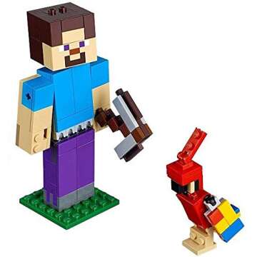LEGO Minecraft Steve BigFig with Parrot 21148 Building Kit (159 Pieces)