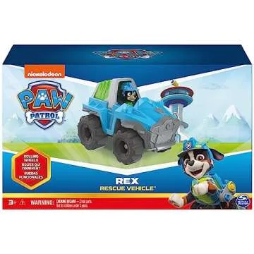 Paw Patrol, Rex’s Dinosaur Rescue Vehicle with Collectible Action Figure, Kids Toys for Ages 3 and...