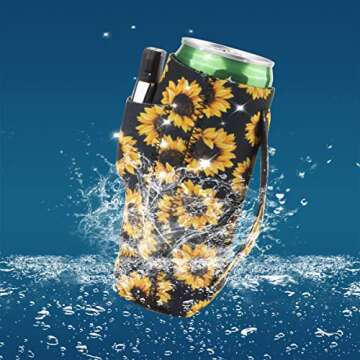 8PCS Sunflower Kitchen Decor Set,Sunflower Gifts for women 1 Sunflower Waterproof Apron,2 Absorbent Towels,Oven Mitts,2 Pot Holders,1 12oz Slim Can Cooler,Mom Cooking Gift,Wedding,Christmas Gifts