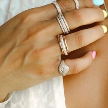 Pear Cut Diamond Pinky Ring 14K Gold Plated Handmade