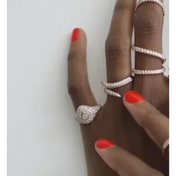 Pear Cut Diamond Pinky Ring 14K Gold Plated Handmade