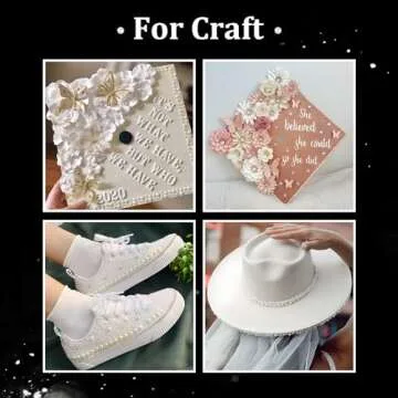 1182 Pcs Pearl Stickers for Hair Face Craft, 3/4/5/6/8mm White+Beige Pearls Self Adhesive Face Gems, Stick on Body Gems for Eye Nails Make up and DIY Decorations