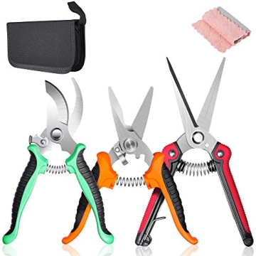SUMYOUNG Pruning Shears Set - 3 Durable Garden Scissors