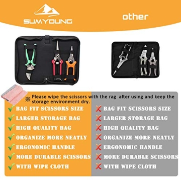 SUMYOUNG Pruning Shears Set - 3 Durable Garden Scissors