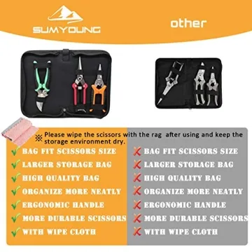 SUMYOUNG Pruning Shears Set - 3 Durable Garden Scissors