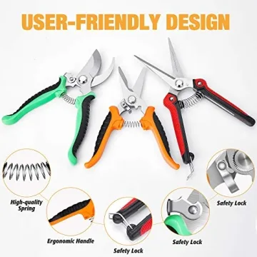 SUMYOUNG Pruning Shears Set - 3 Durable Garden Scissors
