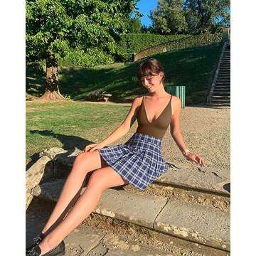 TOB Women's 3 Piece Bodysuits Sexy Ribbed V Neck Adjustable Spaghetti Strips Tops Bodysuits