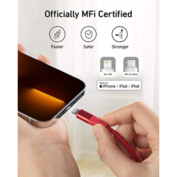 Anker Powerline+ II MFi Lightning Cable - 10ft Red