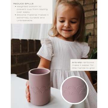 Hippypotamus Toddler Cups - 100% Food-Grade Silicone Open Training Cups for Baby - Weighted Bottom -...