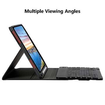 Keyboard Case for iPad 10th Gen 10.9'' 2022, iPad 10th Generation Case with Keyboard 10.9 inch, Smart Folio Cover with Pencil Holder, Slim Rechargeable Magnetic Bluetooth Keyboard Detachable (Black)