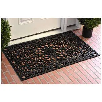 Home & More Calloway Mills 900223048 Gatsby Rubber Doormat 2'6 x 4' Black