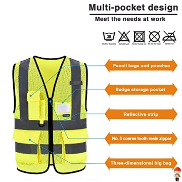 A-SAFETY High Visibility Reflective Safety Vest for All Activities