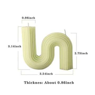 Clpwram 2 Pieces Geometric and Abstract Art Decorative Candle Poured Scented Candle Abstract Handmade Candle Irregular Design S Shape Candle for Bedroom Wedding Soy Wax Scented, White