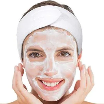 3 otters Spa Facial Headband, 6PCS Make Up Wrap Head Terry Cloth Winter Headband Adjustable Towel, with 3PCS Facial Sponges, Esthetician Supplies…