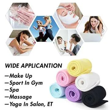 3 otters Spa Facial Headband, 6PCS Make Up Wrap Head Terry Cloth Winter Headband Adjustable Towel, with 3PCS Facial Sponges, Esthetician Supplies…