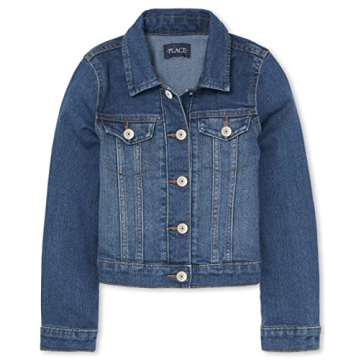 The Children's Place Girls Azure Denim Jacket - XS (4) - Classic Style