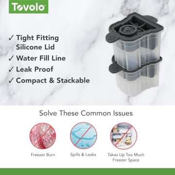 Tovolo Bulldog Shaped Ice Molds, Set of 2 - Large Ice Mold Gift Ideal for Dog Lovers - Unique Ice Mold Chills Drinks - Odor-Free Freezer Storage, Dishwasher-Safe with Silicone Plunger