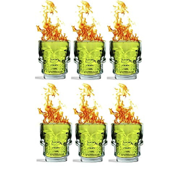 Circleware Skull Face Whiskey Shot Glasses Set of 6