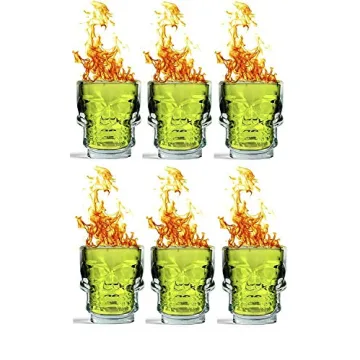 Circleware Skull Face Whiskey Shot Glasses Set of 6