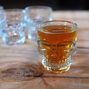 Circleware Skull Face Whiskey Shot Glasses Set of 6
