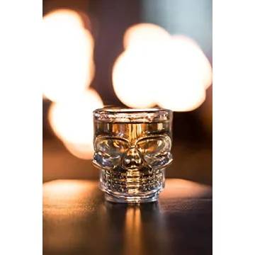 Circleware Skull Face Whiskey Shot Glasses Set of 6
