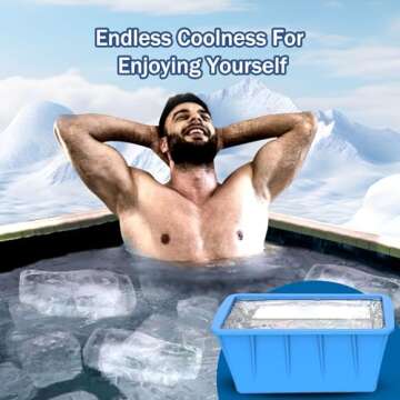 Extra Large Ice Cube Molds 4Pack 32LB Silicone Large Ice Cube Molds for Cold Plunge Tub,Reusable Ice...