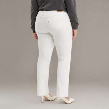 Levi's Womens Classic Straight (Also Available In Plus) Jeans, Simply White, 29 Regular US