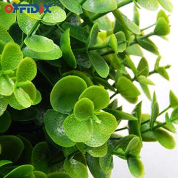 OFFIDIX Artificial Plants Mini Plastic Eucalyptus Potted Plants for Home Office Decoration, Faux Plastic Plant with Black Plastic Pots, Fake Plant for Bathroom Decor