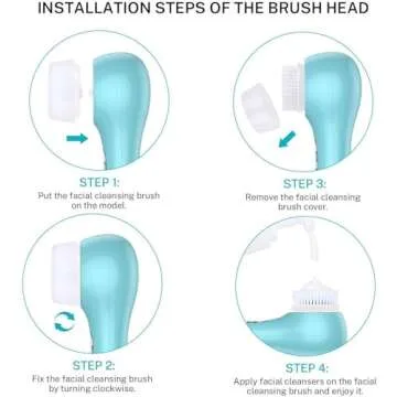 Compatible Replacement Facial Cleansing Brush, Skin Brightening, Deep Pore Face Brush Head Replacement as Facial Cleaning Tool for Clogged and Enlarged Pores(4-Pack)