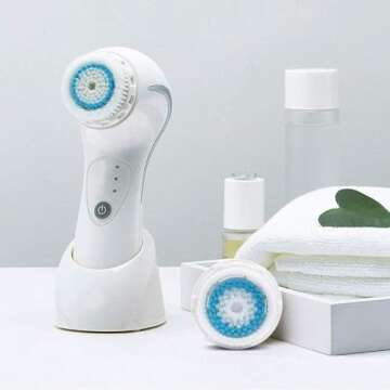 Compatible Replacement Facial Cleansing Brush, Skin Brightening, Deep Pore Face Brush Head Replacement as Facial Cleaning Tool for Clogged and Enlarged Pores(4-Pack)